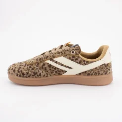 DOCKERS BY GERLI Baskets imprimé léopard à poils lacets beiges Femme MARRON New