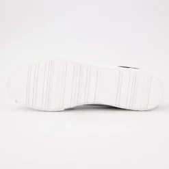 US POLO Baskets mediaval en toile avec lacets à rayures Homme BLANC