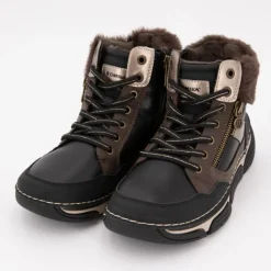 ROMIKA Baskets montantes à lacets black mokka fausse fourrure Femme NOIR Outlet