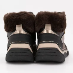 ROMIKA Baskets montantes à lacets black mokka fausse fourrure Femme NOIR Outlet