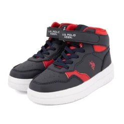 US POLO Baskets montantes à scratch bleu rouge fermeture zip Enfant BLEU FONCE Best