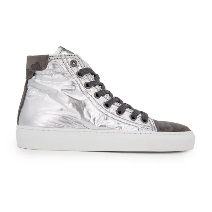 URBAN Baskets montantes ée et camouflage Femme ARGENT Discount