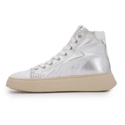 URBAN Baskets montantes ée semelle épaisse Femme ARGENT Best
