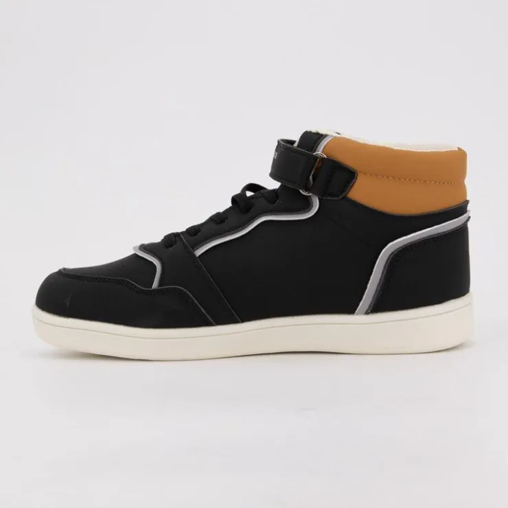 AMERICAN COLLEGE Baskets montantes avec lacets new york cheval brodé coloré Enfant NOIR Outlet