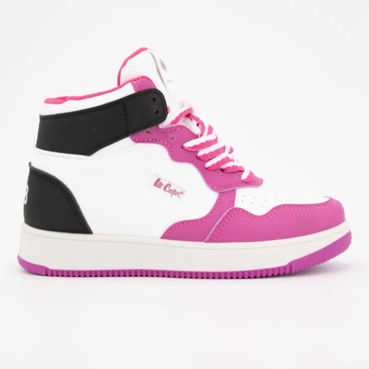 LEE COOPER Baskets montantes bi color à lacets Enfant ROSE Discount