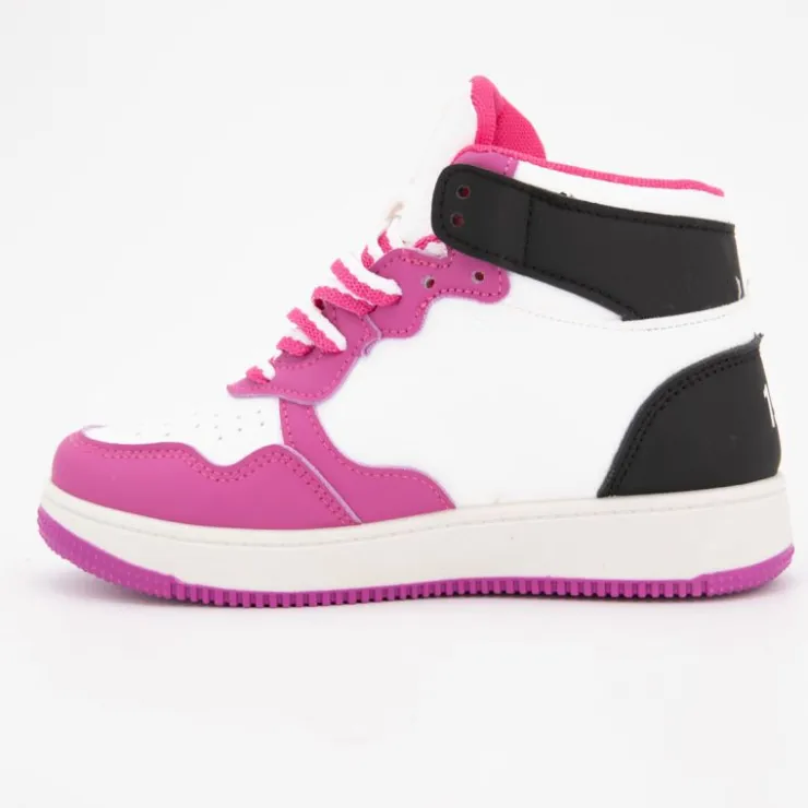 LEE COOPER Baskets montantes bi color à lacets Enfant ROSE Discount