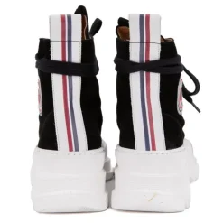 ICECOOL SAINT TROPEZ Baskets montantes cuir semelle épaisse blanc Femme NOIR