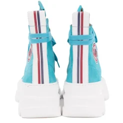 ICECOOL SAINT TROPEZ Baskets montantes cuir semelle épaisse blanc Femme TURQUOISE Outlet