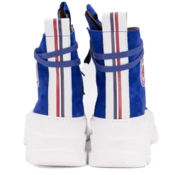 ICECOOL SAINT TROPEZ Baskets montantes cuir semelle épaisse blanc Femme BLEU ROI Outlet