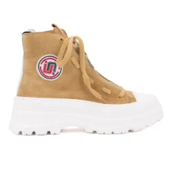 ICECOOL SAINT TROPEZ Baskets montantes cuir semelle épaisse blanc Femme MARRON CLAIR Hot