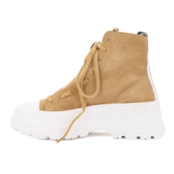 ICECOOL SAINT TROPEZ Baskets montantes cuir semelle épaisse blanc Femme MARRON CLAIR Hot