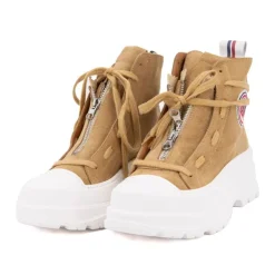 ICECOOL SAINT TROPEZ Baskets montantes cuir semelle épaisse blanc Femme MARRON CLAIR Hot