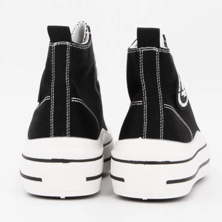 BURTON OF LONDON Baskets montantes toile unie melvina Femme NOIR Discount