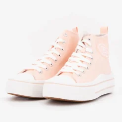 BURTON OF LONDON Baskets montantes toile unie melvina Femme ROSE CLAIR Best