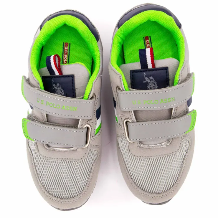 US POLO Baskets nobil Enfant GRIS Best