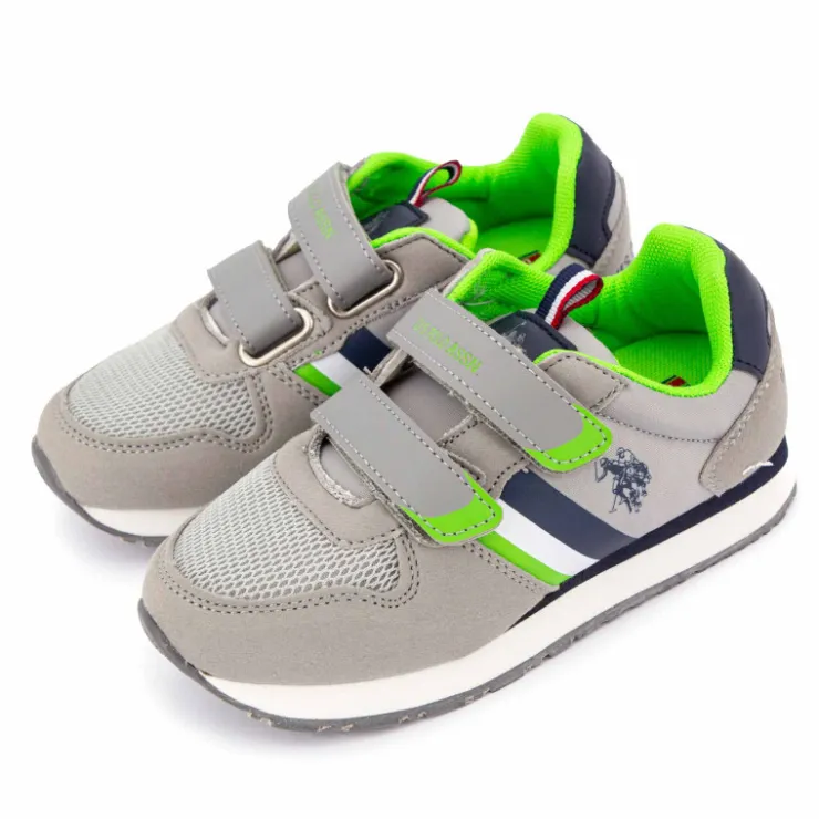 US POLO Baskets nobil Enfant GRIS Best
