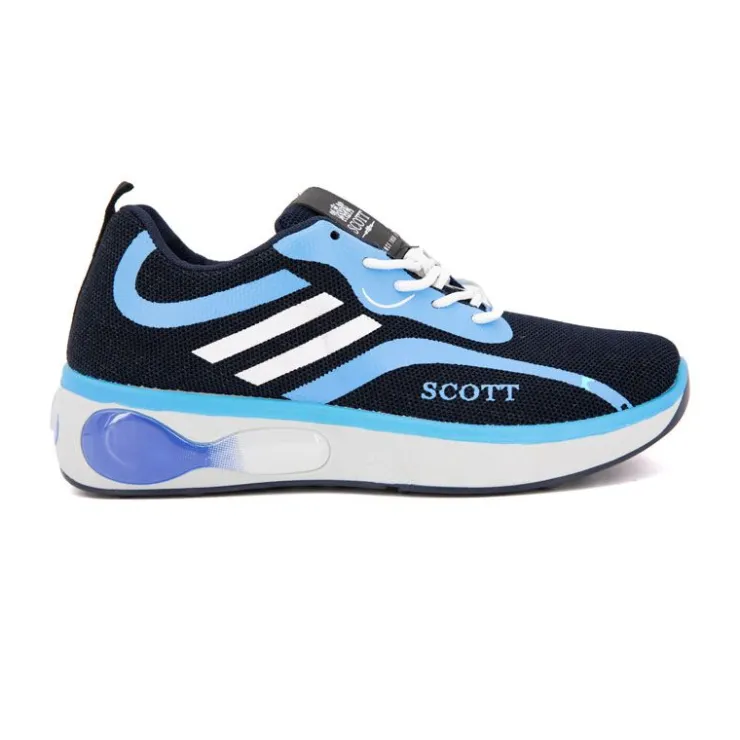 SCOTT Baskets noires à motifs blancs Homme BLEU FONCE