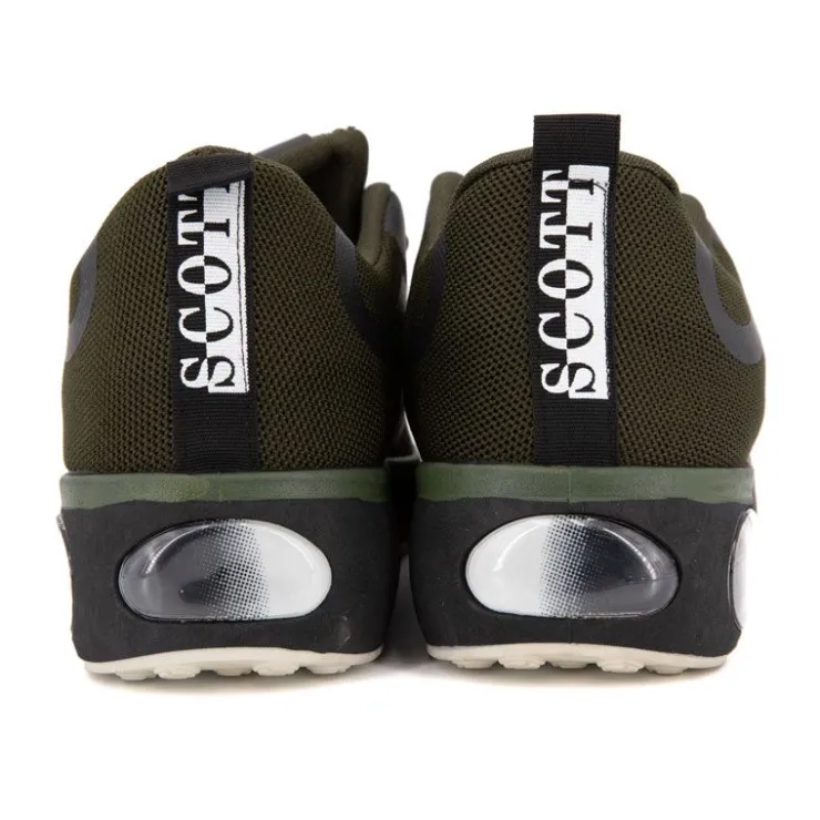 SCOTT Baskets noires à motifs blancs Homme KAKI Sale