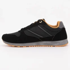 ELLESSE Baskets es logo doré semelle grises Homme NOIR New