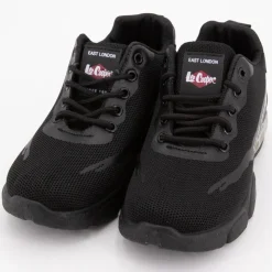 LEE COOPER Baskets es toile à lacets semelle originale Enfant NOIR
