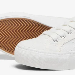 ONLY Baskets noomi brodé en toile à lacets Femme BLANC Sale