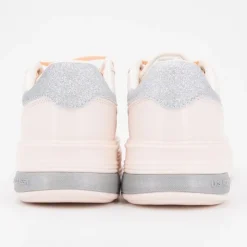 US POLO Baskets orange pastel paillettes silver peony asuka Femme ORANGE CLAIR Clearance