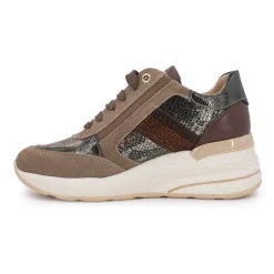 KEYS Baskets premium compensées motif croco avec bande de strass Femme MARRON Clearance