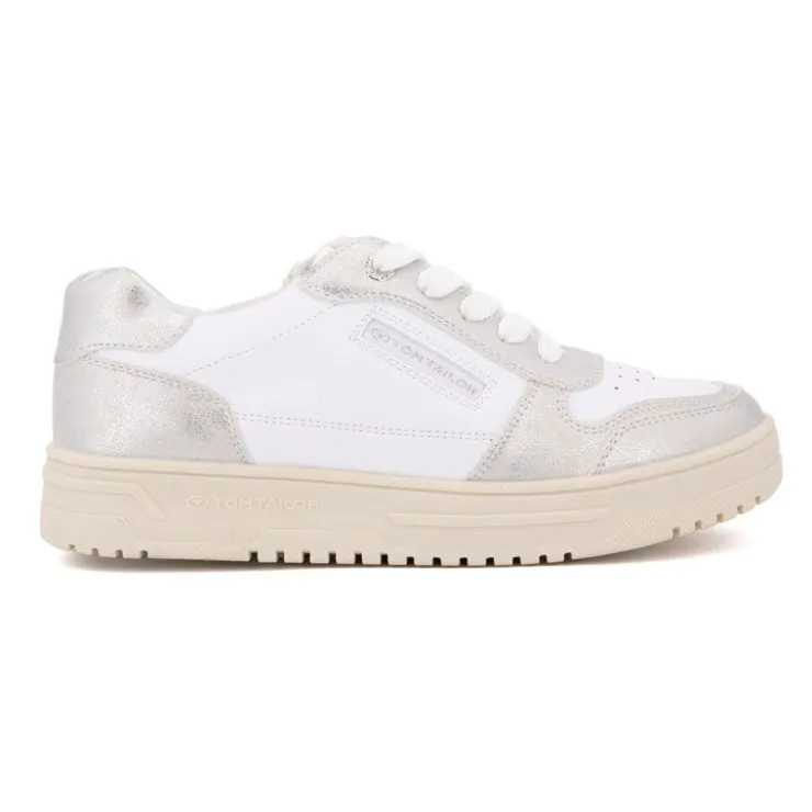 TOM TAILOR Baskets silver à lacets semelle crème Femme ARGENT Online