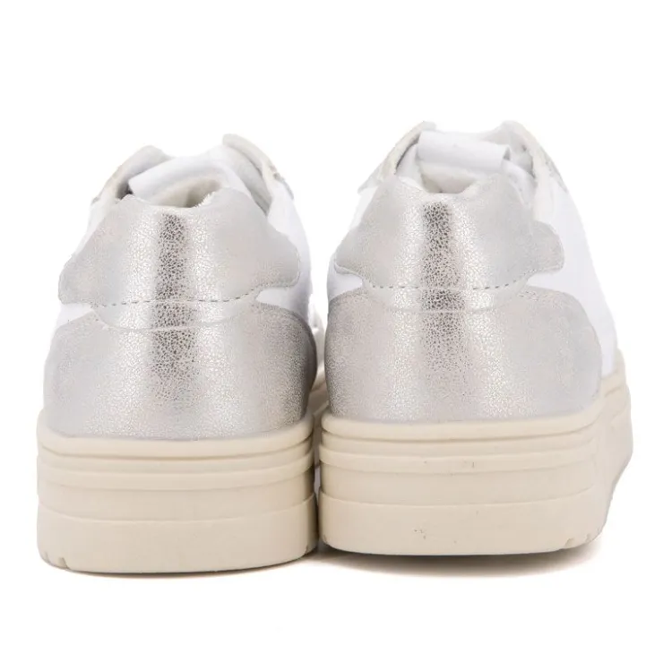 TOM TAILOR Baskets silver à lacets semelle crème Femme ARGENT Online