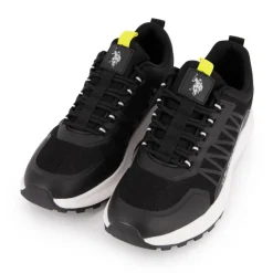 US POLO Baskets streetwear détail coloré Homme NOIR Online