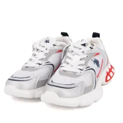 US POLO Baskets streetwear tissu avec touches de couleur Enfant BLANC Best