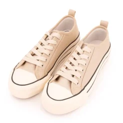 TOM TAILOR Baskets toile semelle à rayures Femme BEIGE Hot