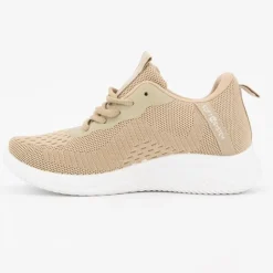 KELARA Baskets toille semelle à lacets semelle épaisse Femme BEIGE Hot