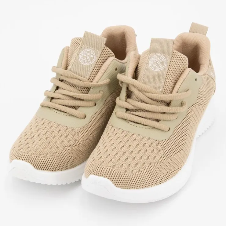 KELARA Baskets toille semelle à lacets semelle épaisse Femme BEIGE Hot