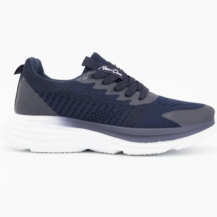 NEW ONE Baskets ton sur ton maille semelle épaisse k51807 Homme BLEU FONCE New