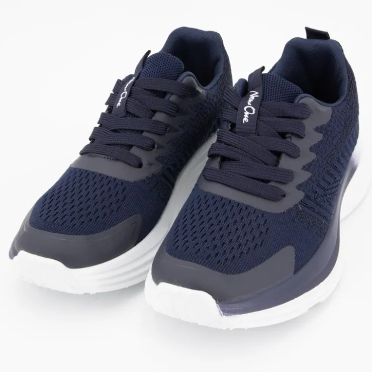 NEW ONE Baskets ton sur ton maille semelle épaisse k51807 Homme BLEU FONCE New