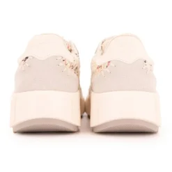 TOM TAILOR Baskets tweed crème à lacets Femme BLANC ECRU Clearance