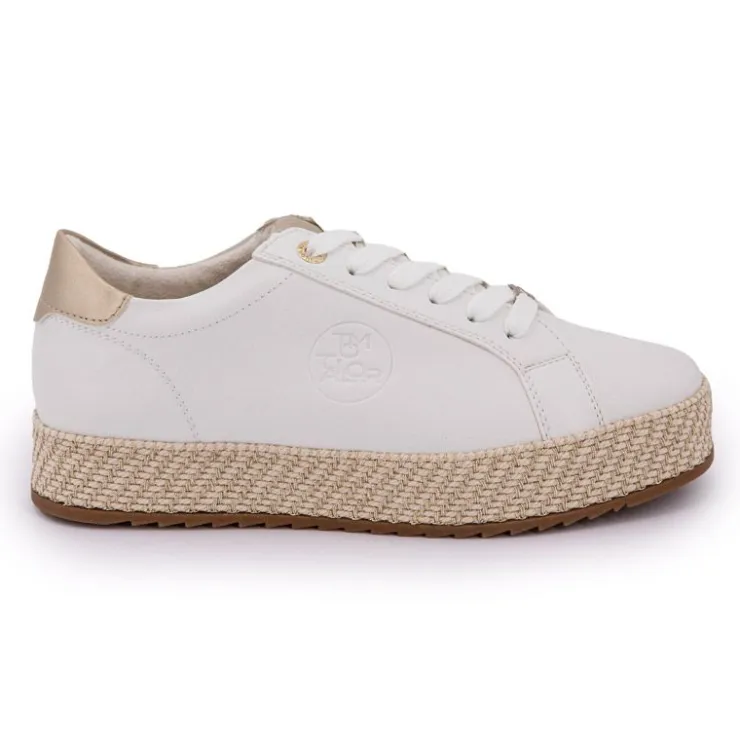 TOM TAILOR Baskets unies semelle corde Femme BLANC Best