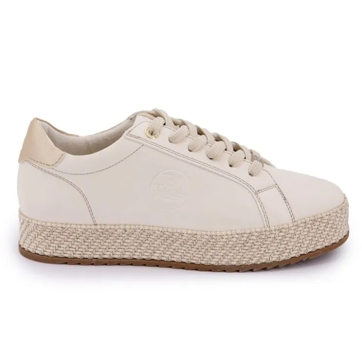 TOM TAILOR Baskets unies semelle corde Femme BLANC ECRU Best