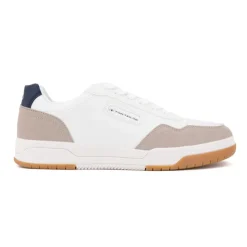 TOM TAILOR Baskets white navy effet daim semelle he Homme BLANC Outlet
