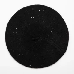 MANOUKIAN Beret maille à paillettes Femme NOIR Outlet