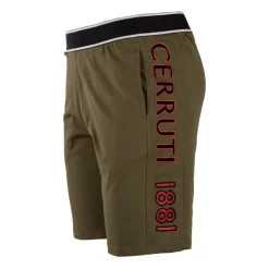 CERRUTI Bermuda buffa taille élastique liseré logo latéral Homme KAKI Outlet