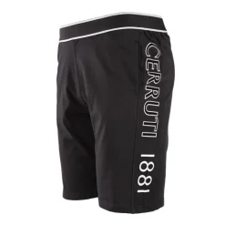 CERRUTI Bermuda buffa taille élastique liseré logo latéral Homme NOIR Outlet