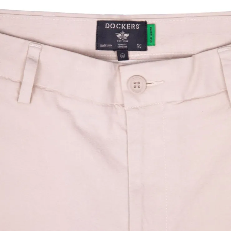 DOCKERS Bermuda chino coton lin Homme BEIGE Clearance