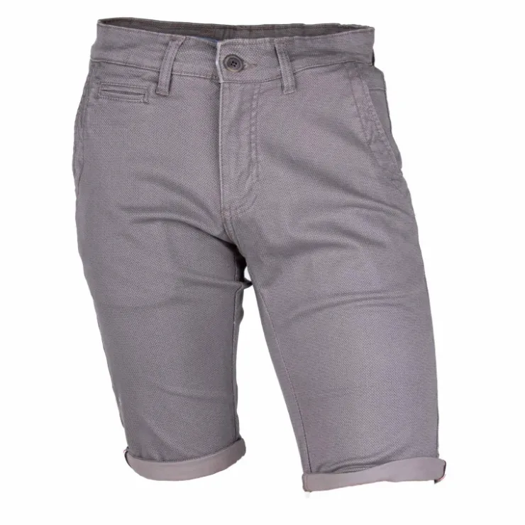 BLAGGIO Bermuda chino coton stretch armuré Varen Homme GRIS Discount