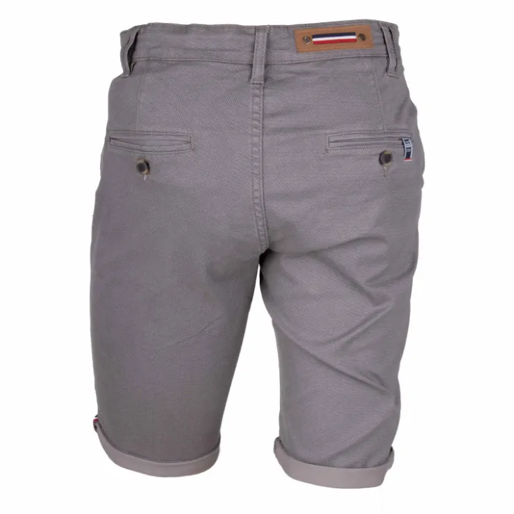 BLAGGIO Bermuda chino coton stretch armuré Varen Homme GRIS Discount