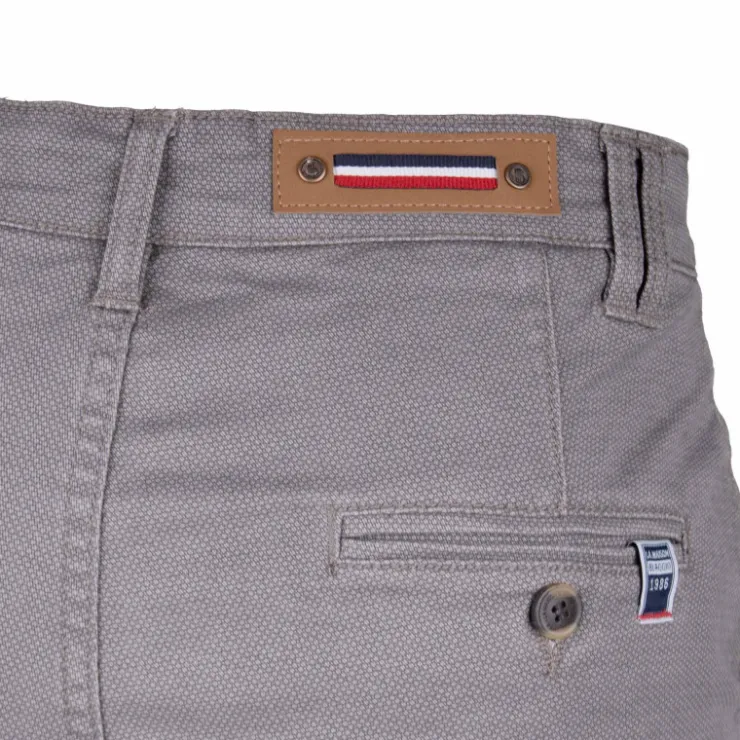 BLAGGIO Bermuda chino coton stretch armuré Varen Homme GRIS Discount