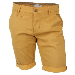 BLAGGIO Bermuda chino coton stretch armuré Varen Homme JAUNE New