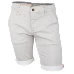 BLAGGIO Bermuda chino coton stretch armuré Varen Homme BLANC ECRU