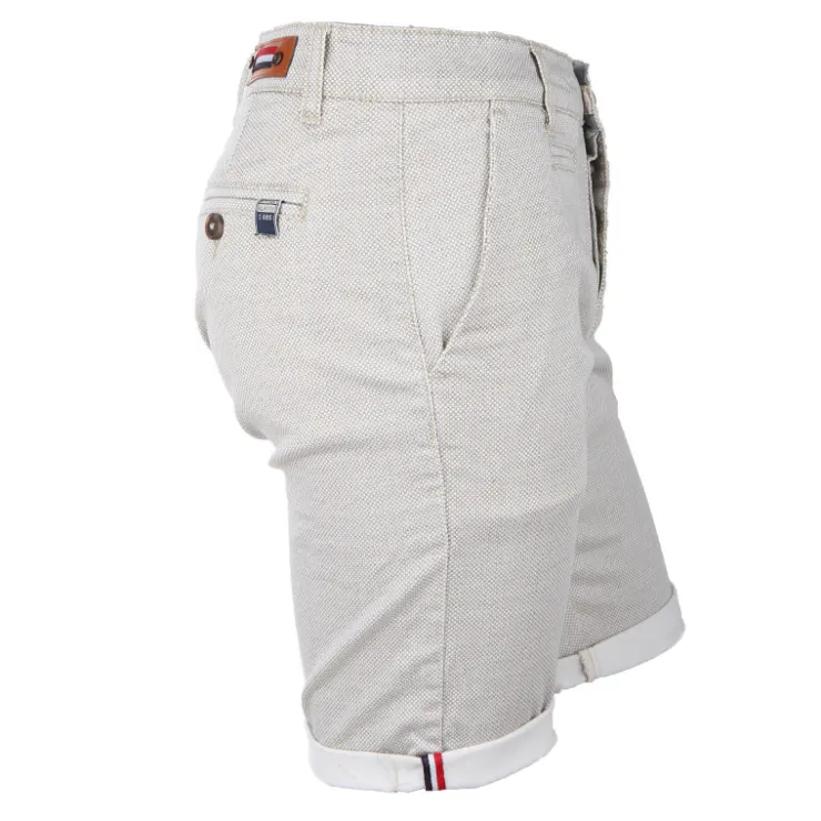 BLAGGIO Bermuda chino coton stretch armuré Varen Homme BLANC ECRU